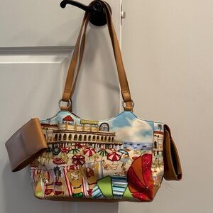 Colorful Beach Scene Shoulder Bag